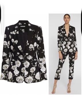 Zara Black Floral Blazer